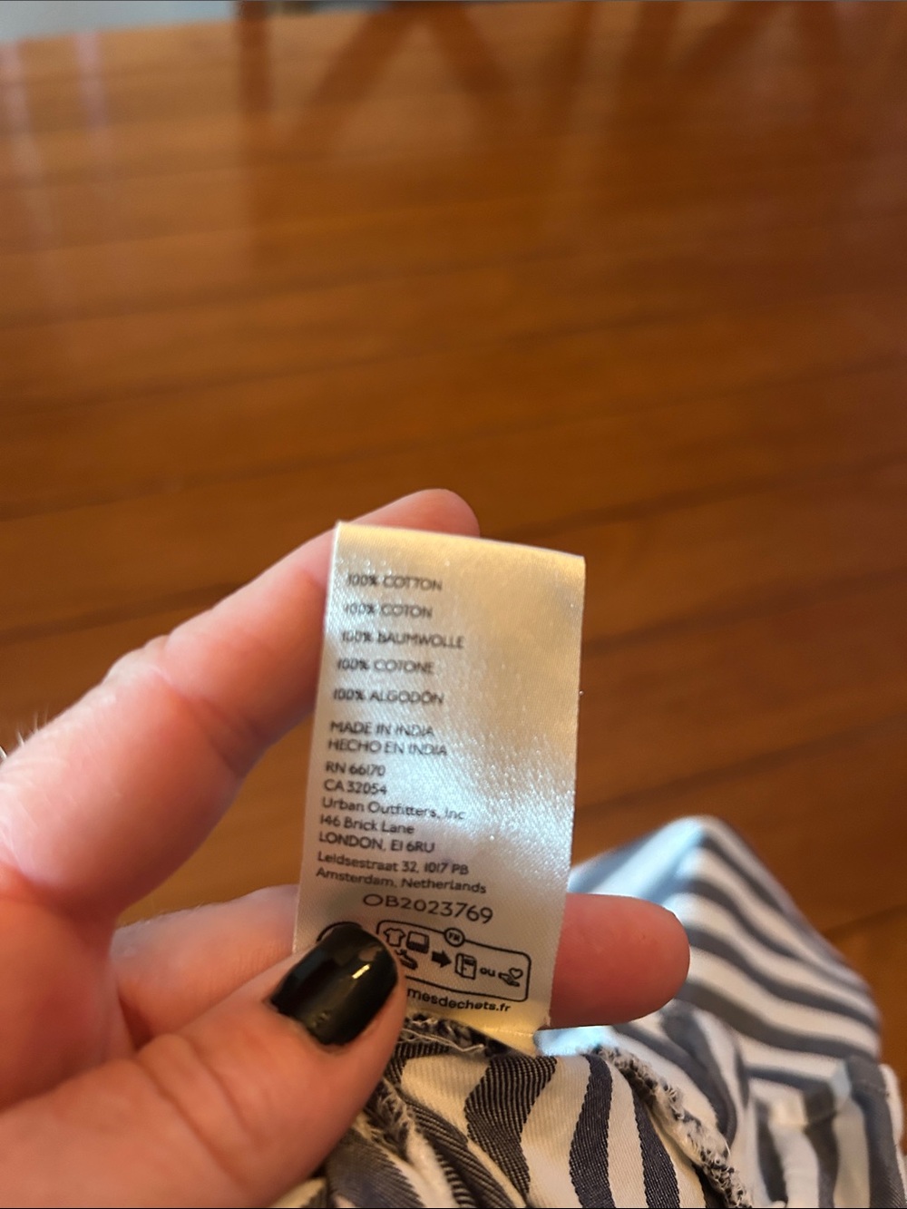 We The Free Free People Striped Ruffle Hem Button-Up Shirt Large - Picture 7 of 7